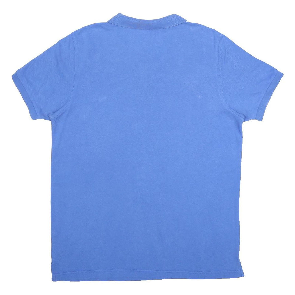 ADIDAS Mens Blue White Striped Logo Short Sleeve Polo Shirt L Cotton Casual