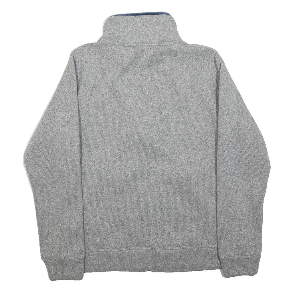 THE NORTH FACE Womens Grey Blue Jacket M Polyester Plain Zip Up Soft Fleece