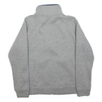 THE NORTH FACE Womens Grey Blue Jacket M Polyester Plain Zip Up Soft Fleece