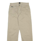 BOSS HUGO BOSS Mens Beige Cotton Regular Straight Trousers W30 L32 Classic