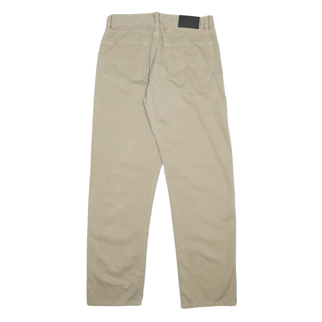 BOSS HUGO BOSS Mens Beige Cotton Regular Straight Trousers W30 L32 Classic