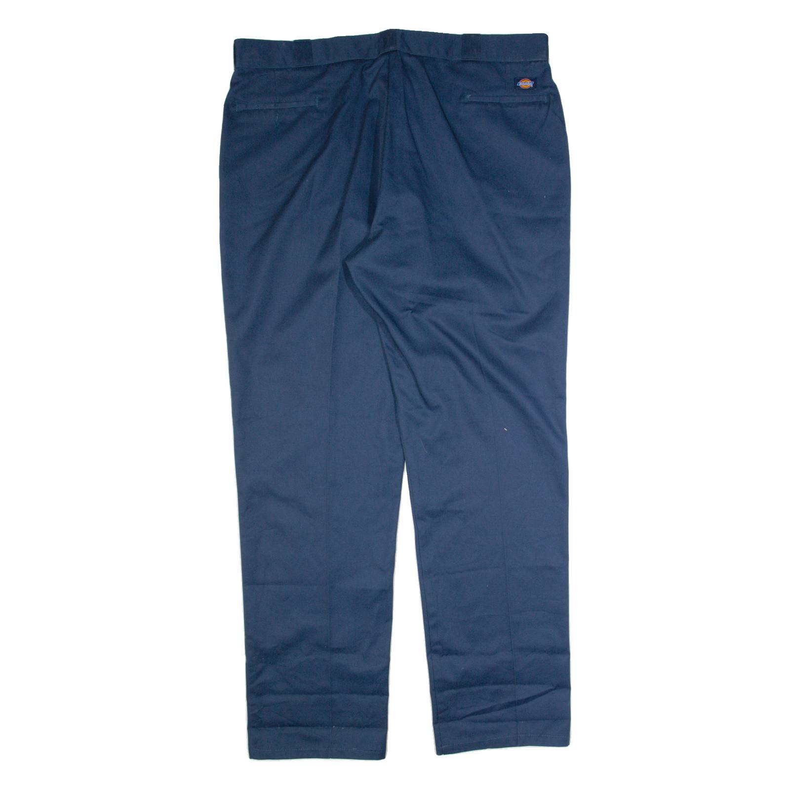 DICKIES Workwear Mens Trousers Blue Regular Straight W44 L36