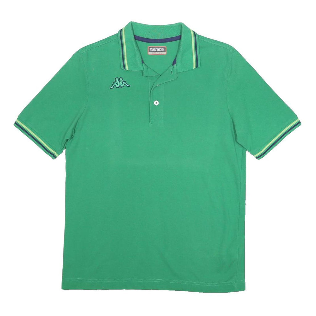 KAPPA Mens Green Short Sleeve Plain S Cotton Polo Shirt Casual Summer