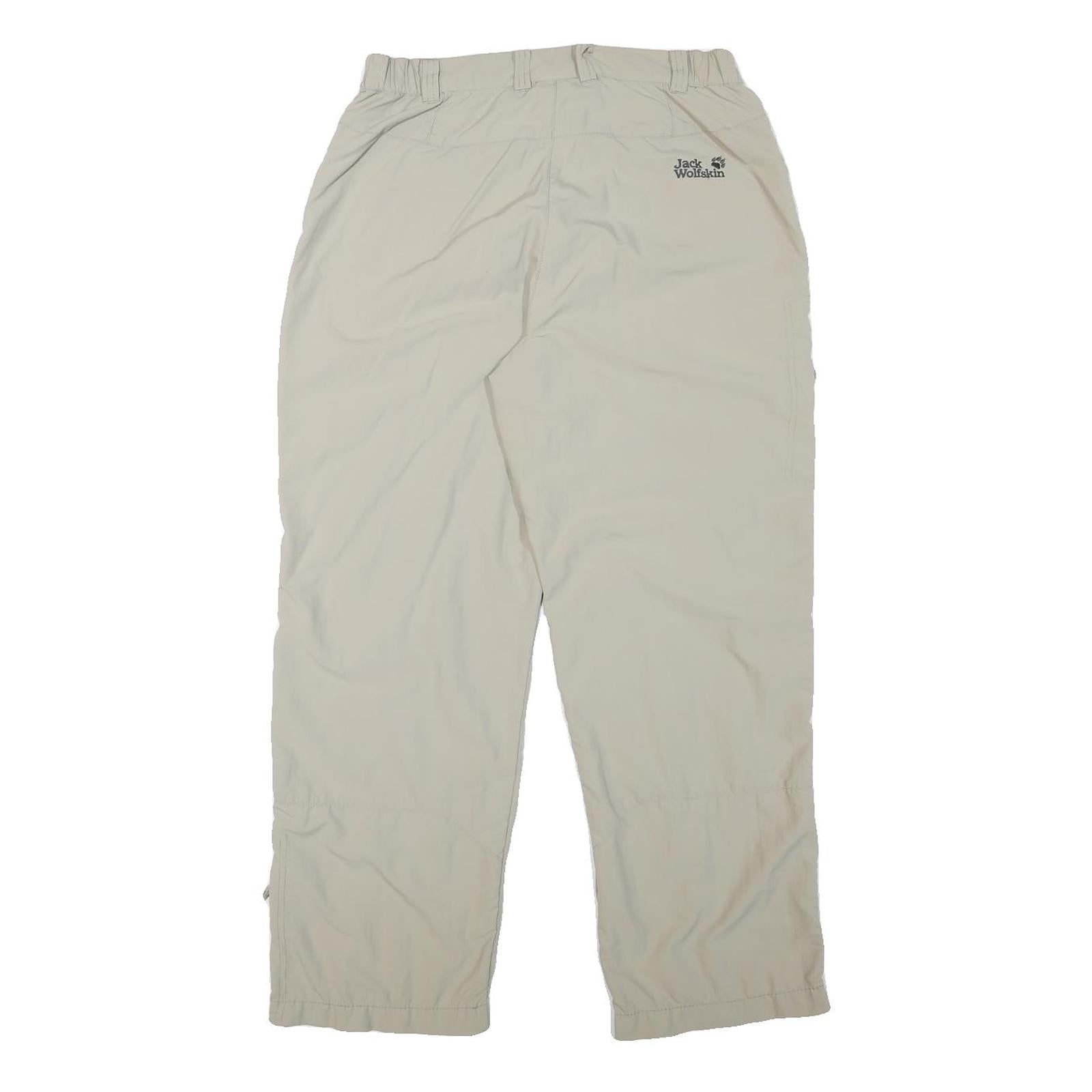 JACK WOLFSKIN Womens Polyester Blend Beige Relaxed Straight Trousers W28 L28