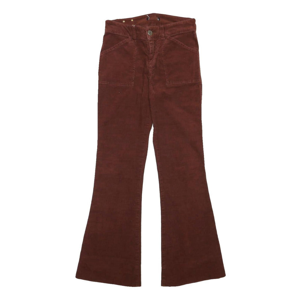 MAX&CO Womens Cotton Blend Brown Regular Flared Trousers W27 L28