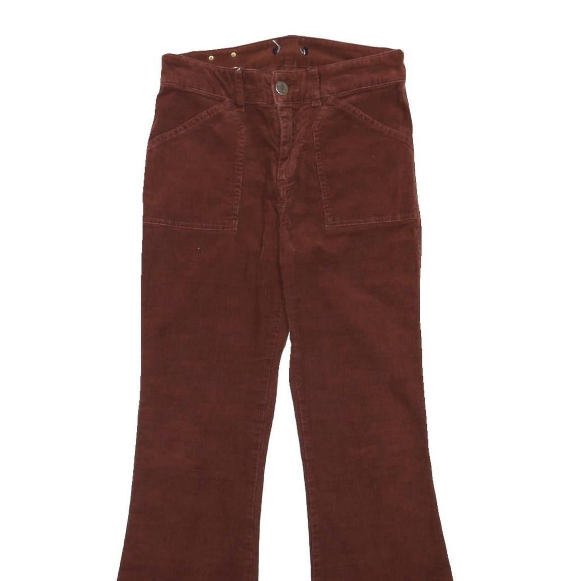 MAX&CO Womens Cotton Blend Brown Regular Flared Trousers W27 L28