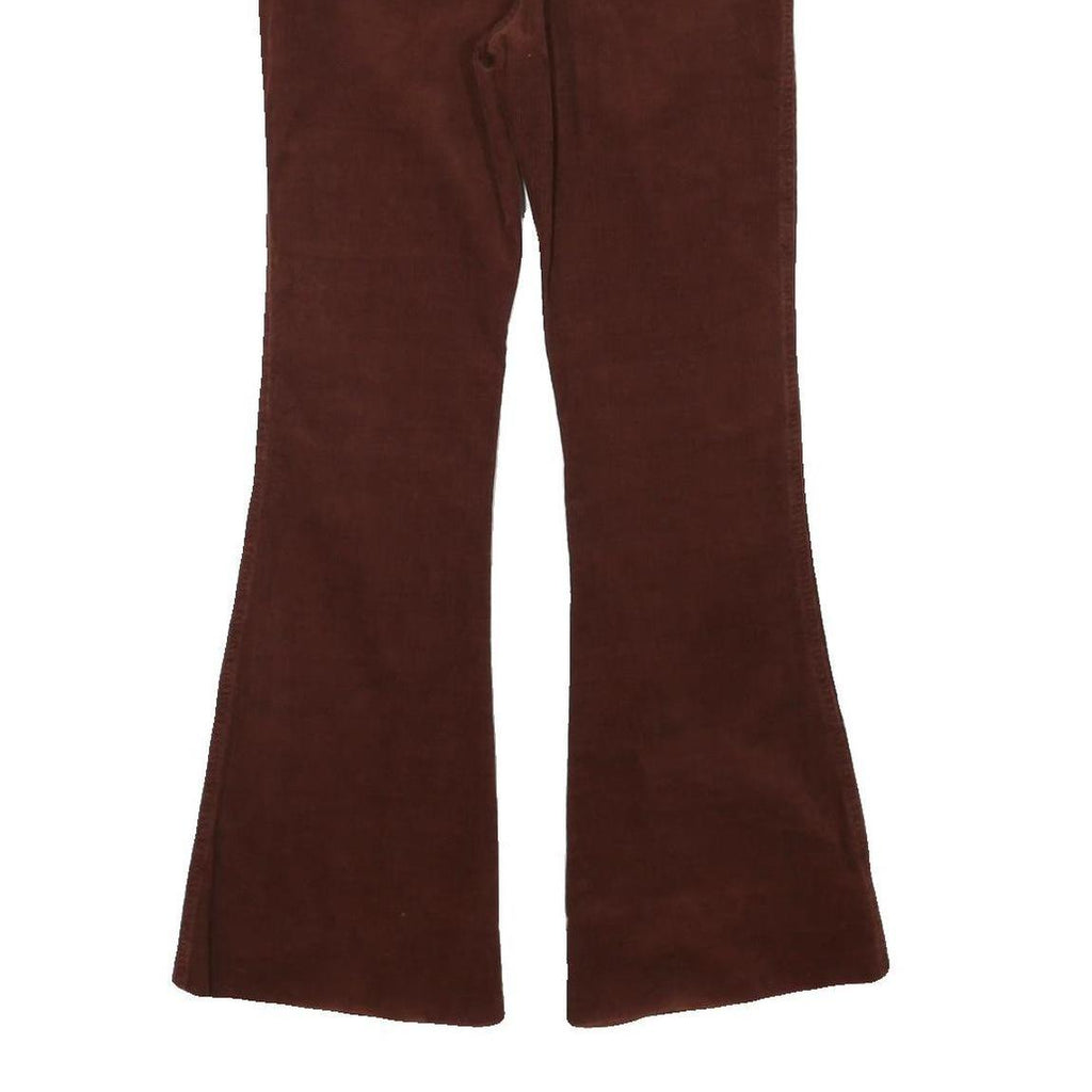 MAX&CO Womens Cotton Blend Brown Regular Flared Trousers W27 L28