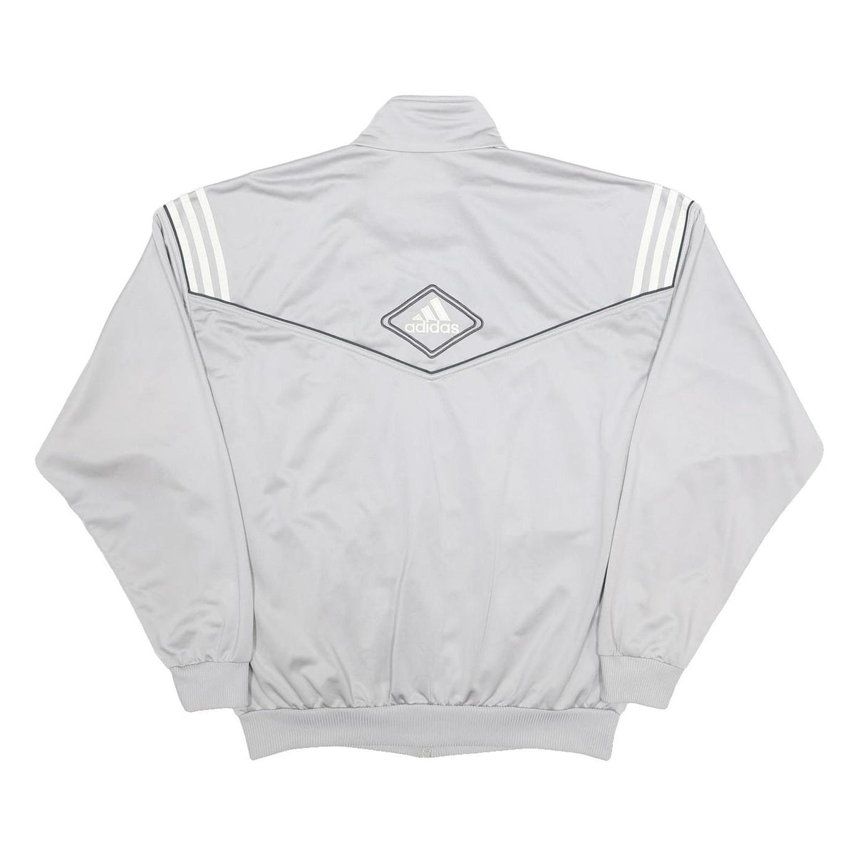 ADIDAS Mens Grey & Black Sports Jacket XL Polyester Zip Plain Casual Fitness Top