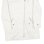 MINT VELVET Womens White Cotton Blend Button Jacket UK 8 Plain Long Sleeve