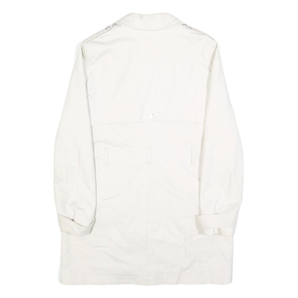 MINT VELVET Womens White Cotton Blend Button Jacket UK 8 Plain Long Sleeve