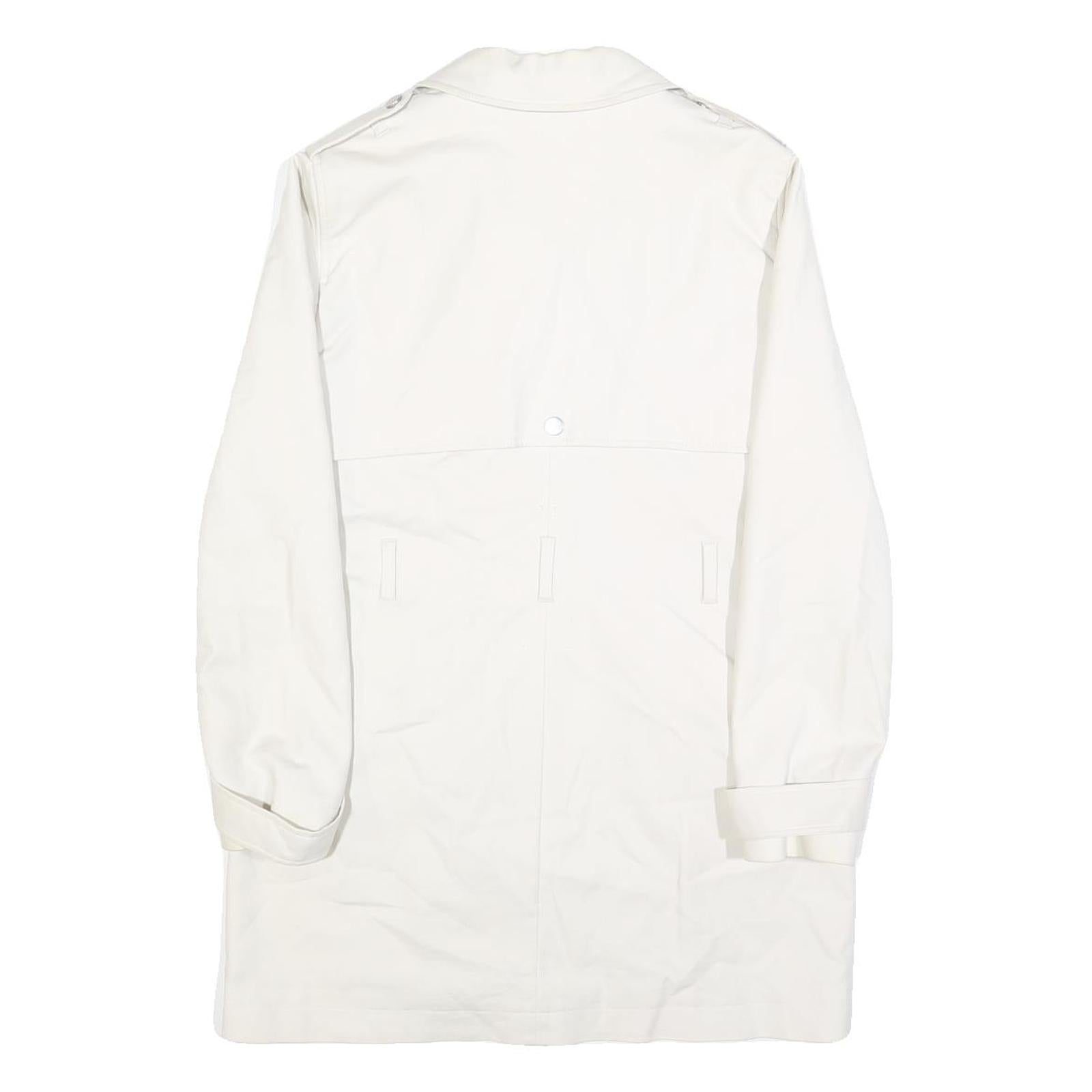 MINT VELVET Womens White Cotton Blend Button Jacket UK 8 Plain Long Sleeve