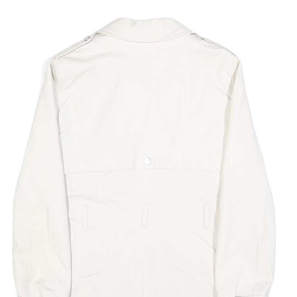 MINT VELVET Womens White Cotton Blend Button Jacket UK 8 Plain Long Sleeve