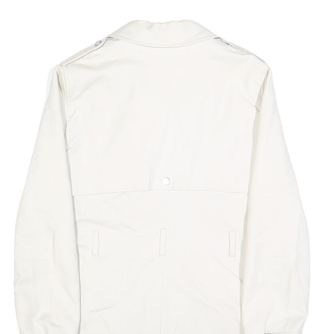 MINT VELVET Womens White Cotton Blend Button Jacket UK 8 Plain Long Sleeve