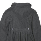 PHARD Womens Grey Wool Blend Peplum Jacket XS Zip Collar Long Sleeve Plain