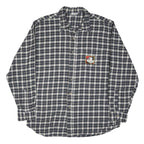 DISNEY Mens Black & White Plaid Shirt XL Cotton Blend Long Sleeve Casual