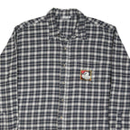 DISNEY Mens Black & White Plaid Shirt XL Cotton Blend Long Sleeve Casual