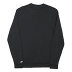 REEBOK Mens Black Crew Neck S Cotton Blend Sweatshirt Large Logo Print