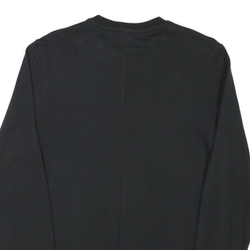 REEBOK Mens Black Crew Neck S Cotton Blend Sweatshirt Large Logo Print