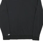 REEBOK Mens Black Crew Neck S Cotton Blend Sweatshirt Large Logo Print