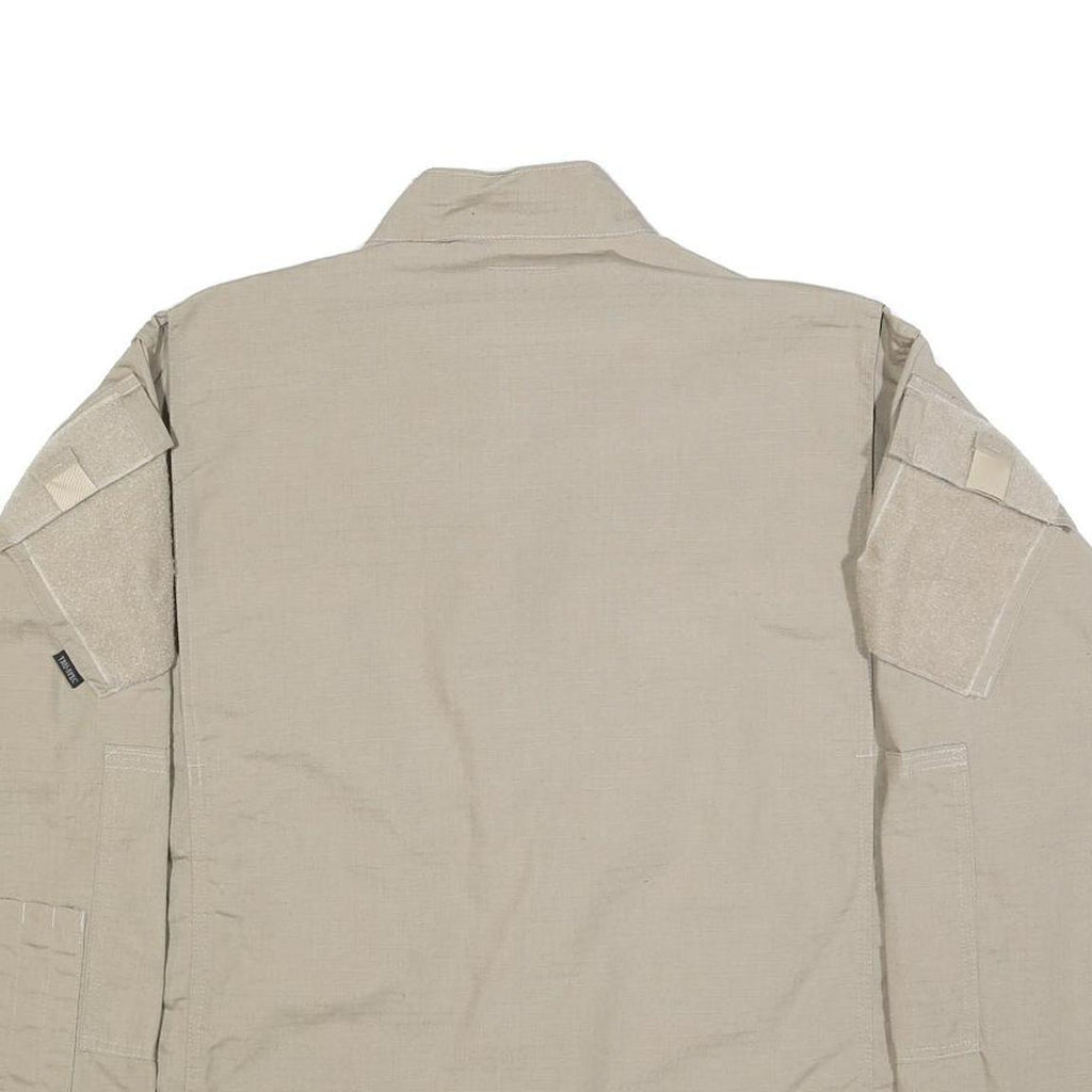 TRU-SPEC Mens Beige Cotton Blend Tactical Zip Jacket L Plain Utility Military