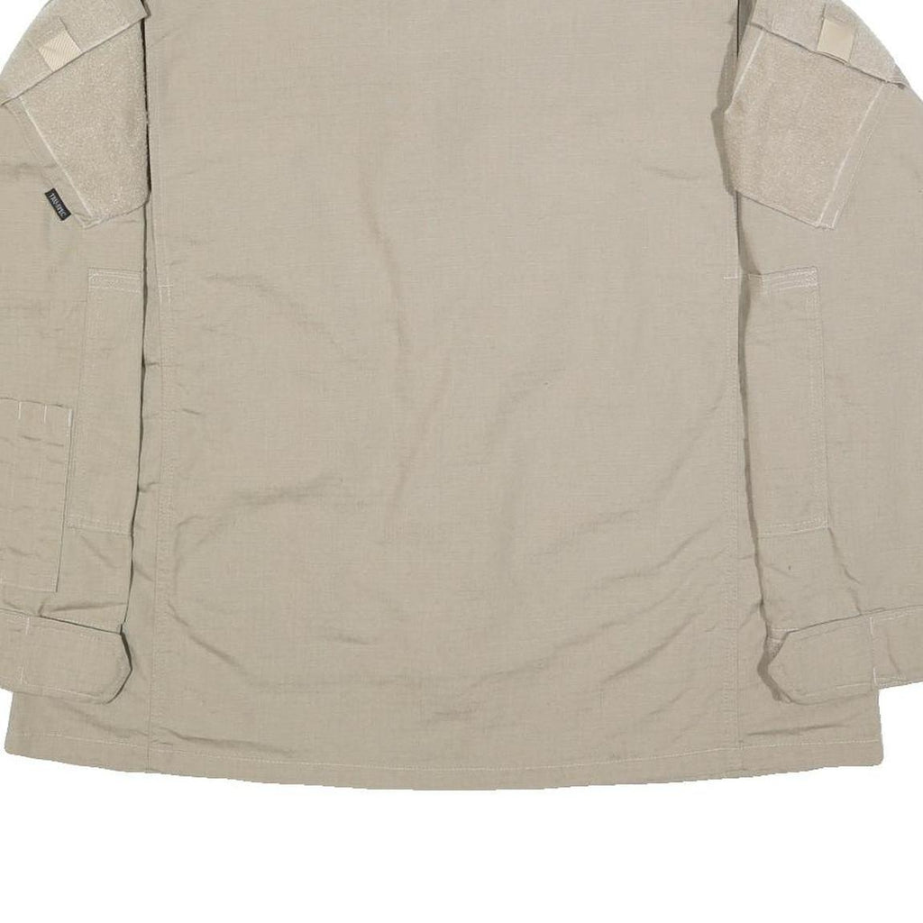 TRU-SPEC Mens Beige Cotton Blend Tactical Zip Jacket L Plain Utility Military