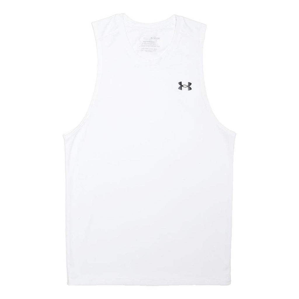 UNDER ARMOUR Mens White Sleeveless Crew Neck S Performance Sports Gym Vest