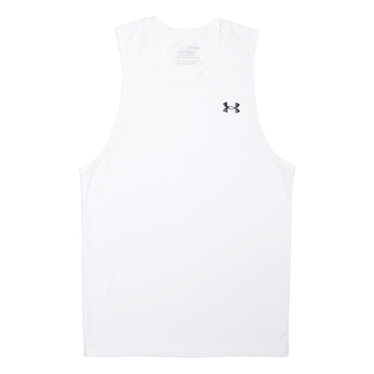 UNDER ARMOUR Mens White Sleeveless Crew Neck S Performance Sports Gym Vest