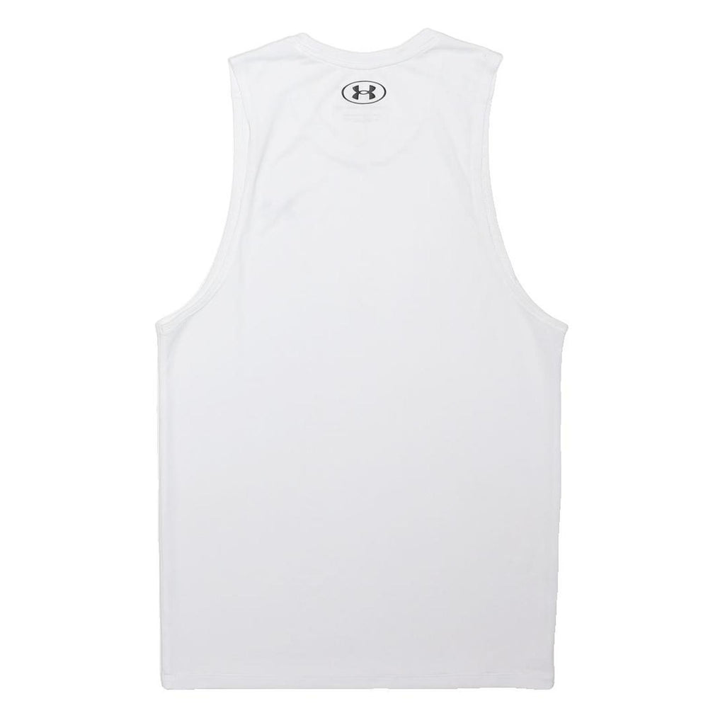 UNDER ARMOUR Mens White Sleeveless Crew Neck S Performance Sports Gym Vest