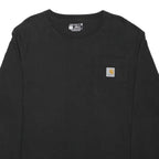 CARHARTT Mens Black Long Sleeve Crew Neck Pocket T-Shirt S Cotton Blend Casual