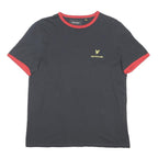LYLE & SCOTT Mens Black & Red Deutschland Graphic T-Shirt L Short Sleeve Crew
