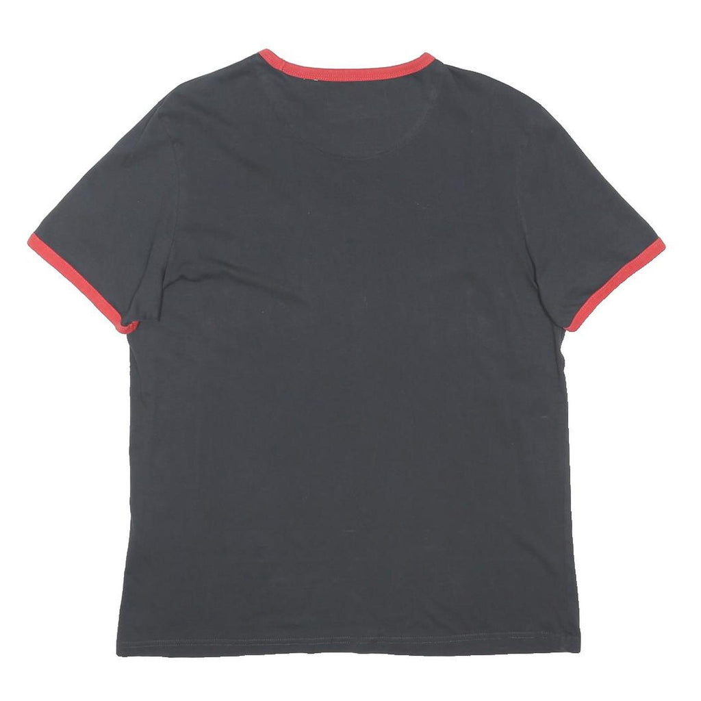 LYLE & SCOTT Mens Black & Red Deutschland Graphic T-Shirt L Short Sleeve Crew