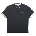 LONSDALE Mens Black & White Short Sleeve Plain 2XL Cotton Blend Polo Shirt