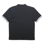LONSDALE Mens Black & White Short Sleeve Plain 2XL Cotton Blend Polo Shirt