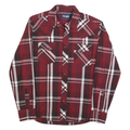 WRANGLER Mens Red & Black Check Shirt M Western Style Cotton Blend Long Sleeve