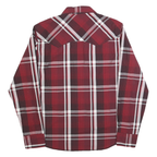 WRANGLER Mens Red & Black Check Shirt M Western Style Cotton Blend Long Sleeve