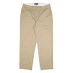 POLO RALPH LAUREN Mens Cotton Beige Relaxed Straight Trousers W38 L32 Casual