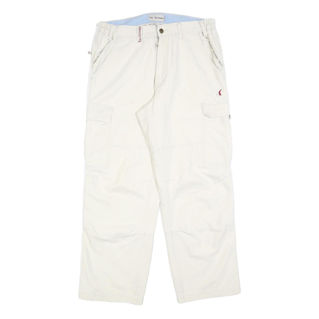 SAIL XTREME Womens Cotton Blend White Relaxed Cargo Trousers W30 L30
