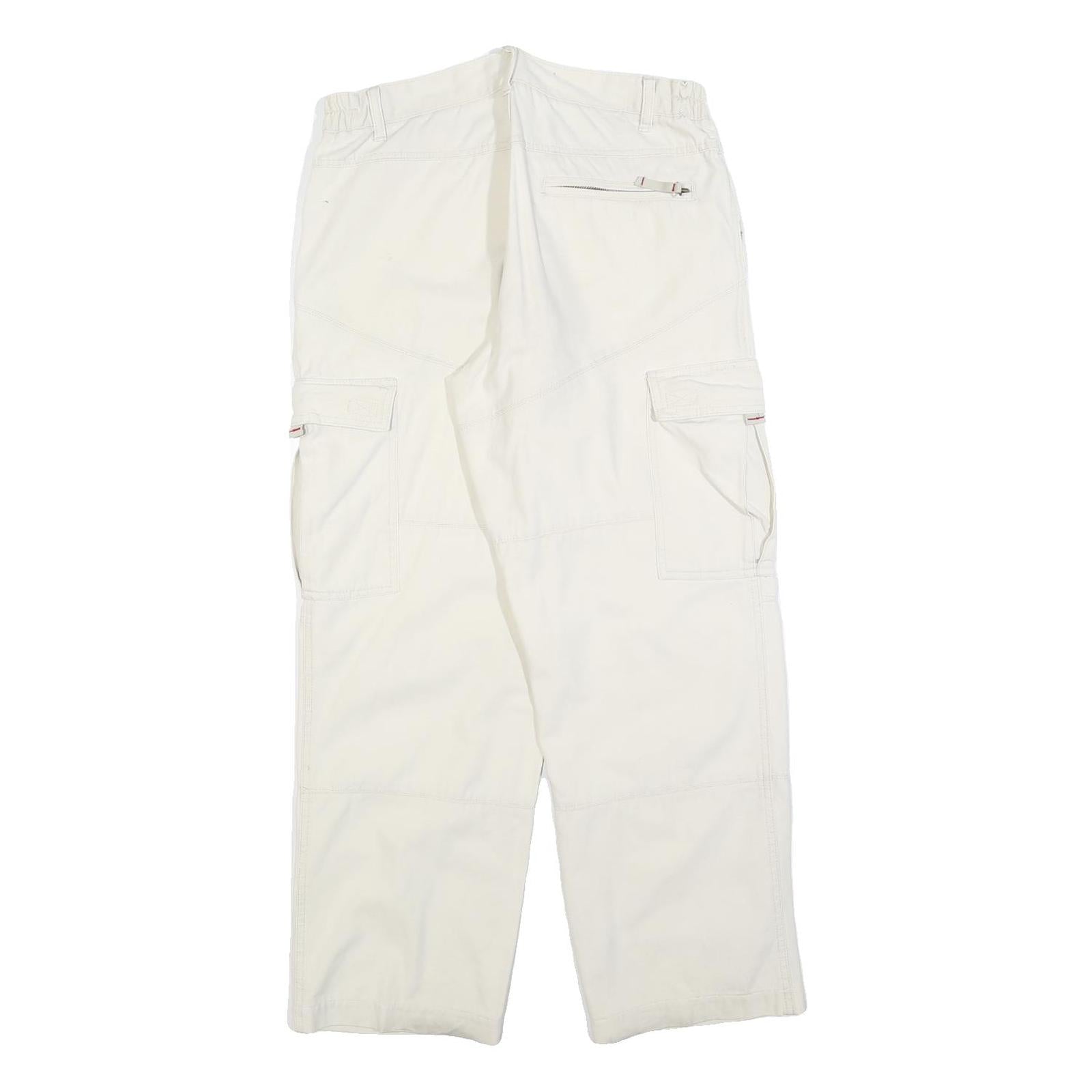 SAIL XTREME Womens Cotton Blend White Relaxed Cargo Trousers W30 L30