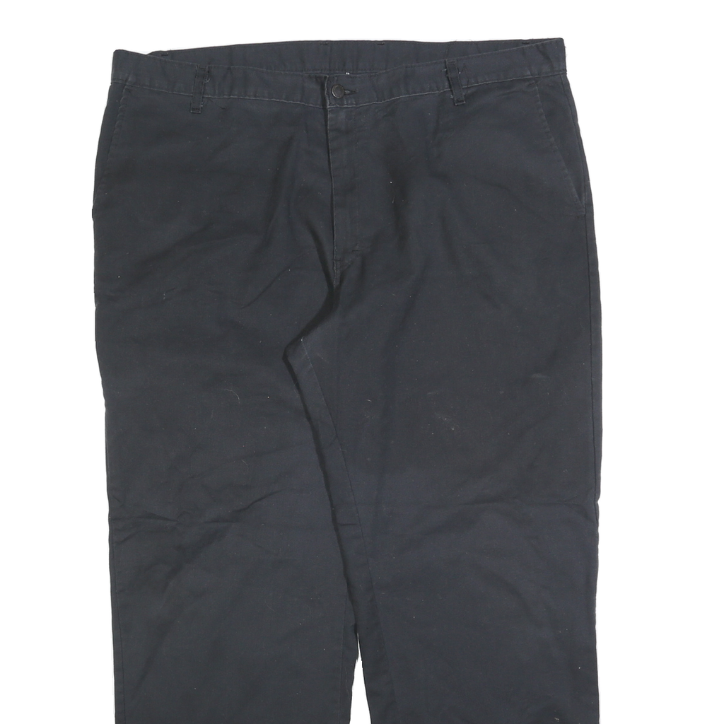 DICKIES Mens Regular Fit Black Cotton Blend Zip Trousers W42 L32 Workwear Casual