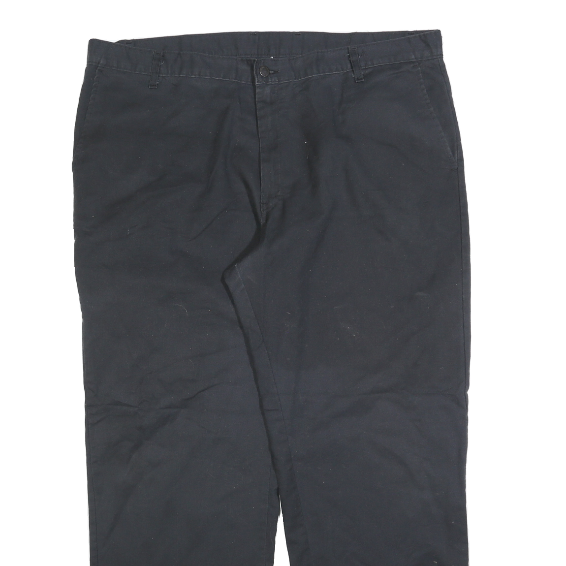 DICKIES Mens Regular Fit Black Cotton Blend Zip Trousers W42 L32 Workwear Casual