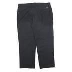 DICKIES Mens Regular Fit Black Cotton Blend Zip Trousers W42 L32 Workwear Casual
