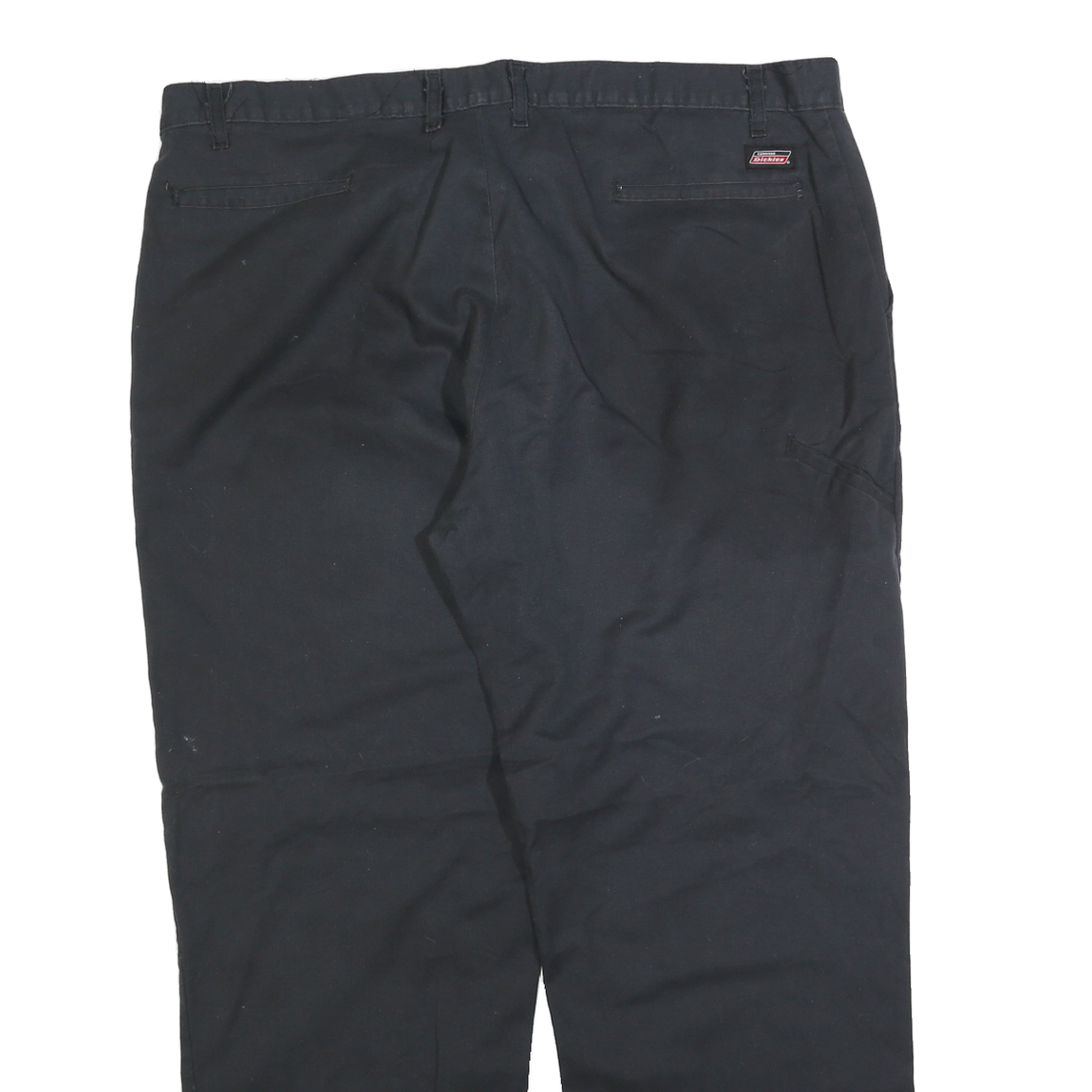 DICKIES Mens Regular Fit Black Cotton Blend Zip Trousers W42 L32 Workwear Casual