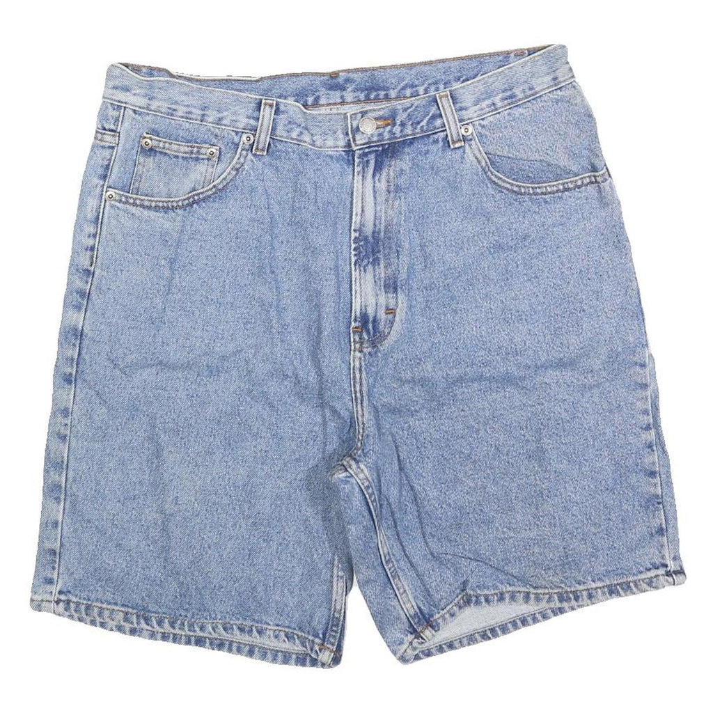MEMBERS MARK Mens Denim Blue Casual Shorts L W36 Classic Fit Cotton Blend