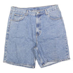 MEMBERS MARK Mens Denim Blue Casual Shorts L W36 Classic Fit Cotton Blend
