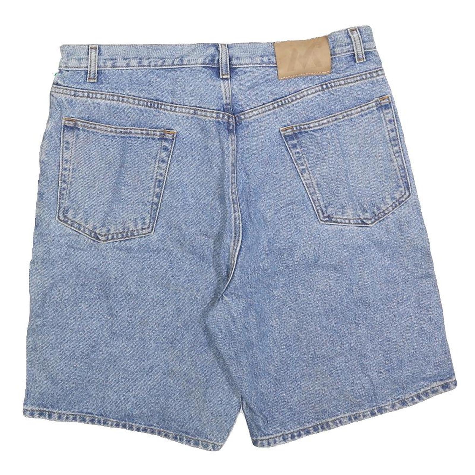 MEMBERS MARK Mens Denim Blue Casual Shorts L W36 Classic Fit Cotton Blend