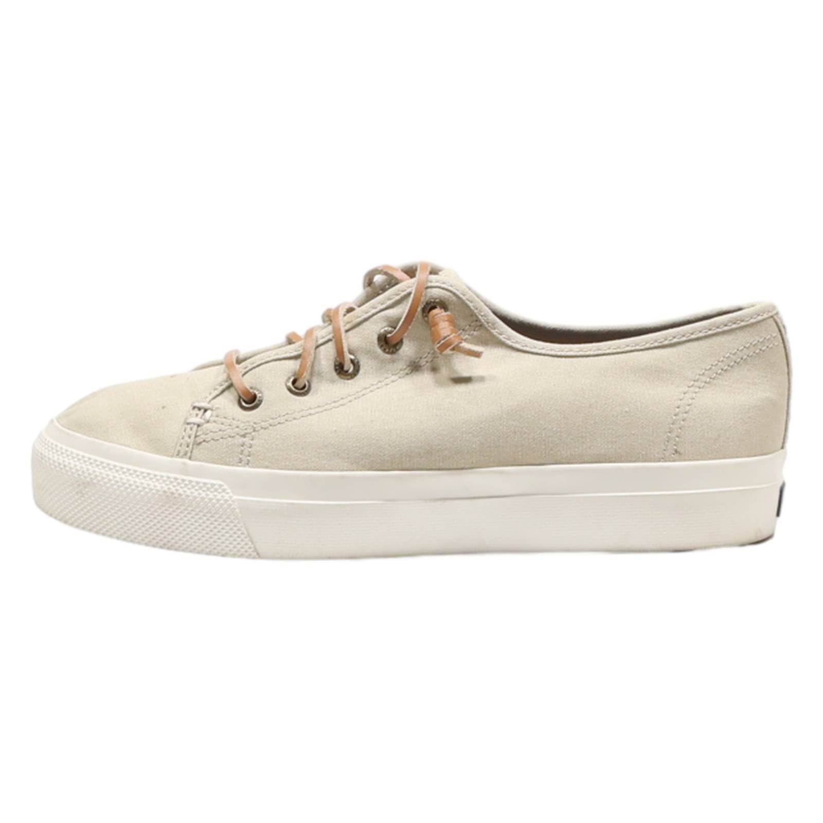 SPERRY Low Top Trainers Beige Synthetic Womens UK 6