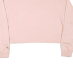 CHAMPION Womens Pink Cropped Crew Neck Sweatshirt XL Embroidered Logo Casual
