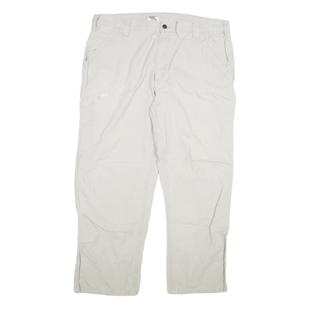 CARHARTT Mens Cotton Blend Relaxed Beige Trousers W40 L30 Utility Workwear