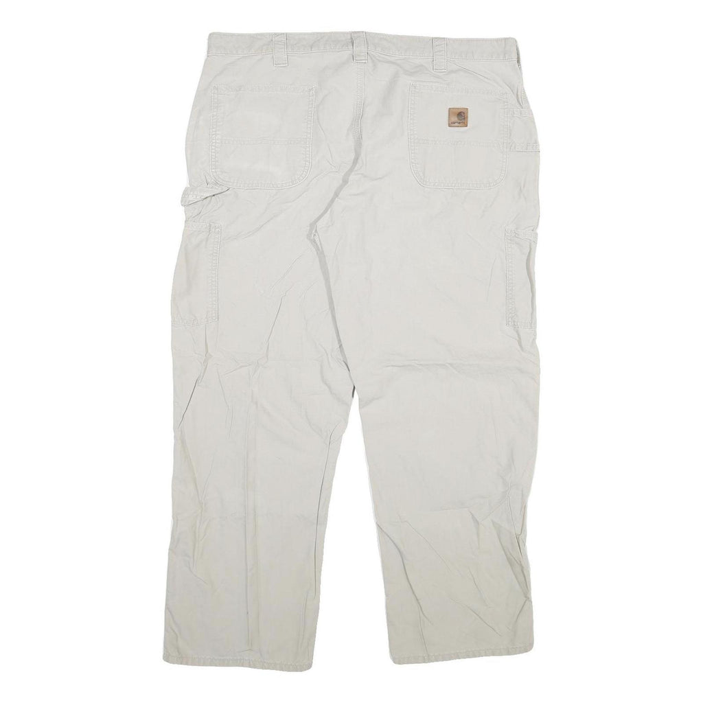 CARHARTT Mens Cotton Blend Relaxed Beige Trousers W40 L30 Utility Workwear