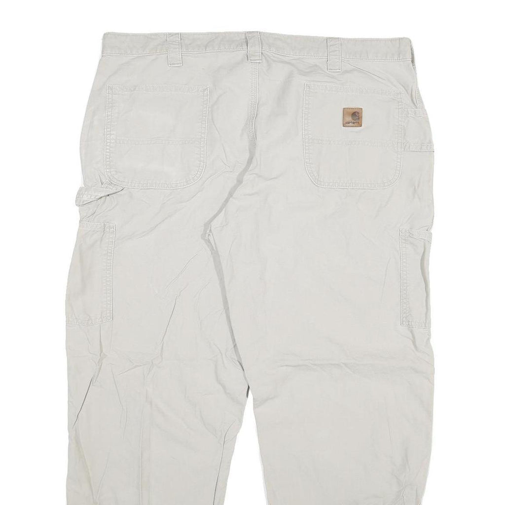 CARHARTT Mens Cotton Blend Relaxed Beige Trousers W40 L30 Utility Workwear